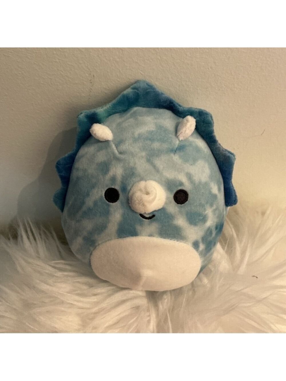 Squishmallows Jerome the Triceratops Plush 7” Blue Tie-Dye Dinosaur NWT